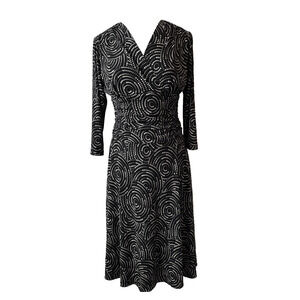 Ronnie Nicole Women's 8 Classic Timeless Slimming Stretch Ruched Wrap Neck Dress